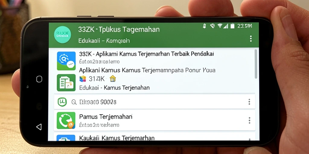 Antarmuka pengguna aplikasi 33ZK yang bersih dan fungsional.