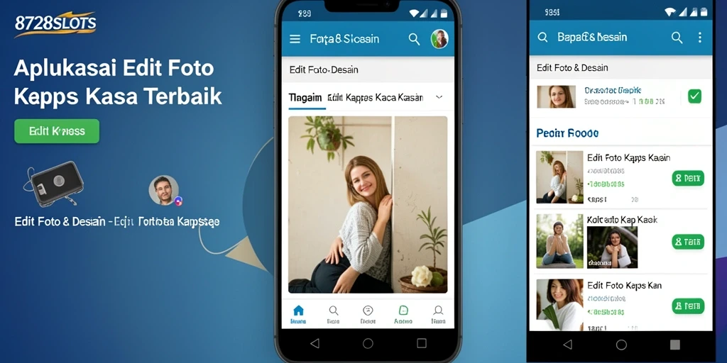 Antarmuka aplikasi 8728SLOTS menampilkan fitur editing foto kertas kaca yang menarik.