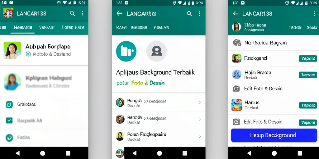 Antarmuka aplikasi LANCAR138 yang menampilkan fungsi Hapus Background.