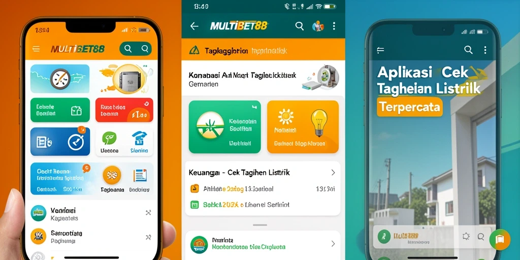 Tampilan antarmuka aplikasi Cek Tagihan Listrik MULTIBET88 yang modern.