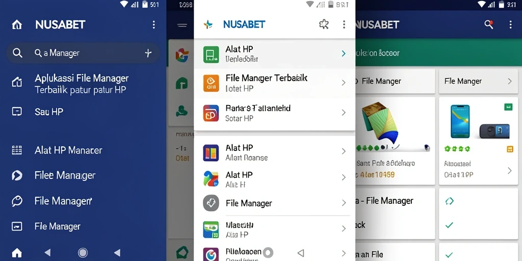 Antarmuka aplikasi NUSABET sebagai File Manager yang user-friendly.