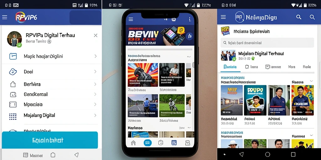 Antarmuka RPVIP6 yang modern dan informatif dari aplikasi Majalah Digital.