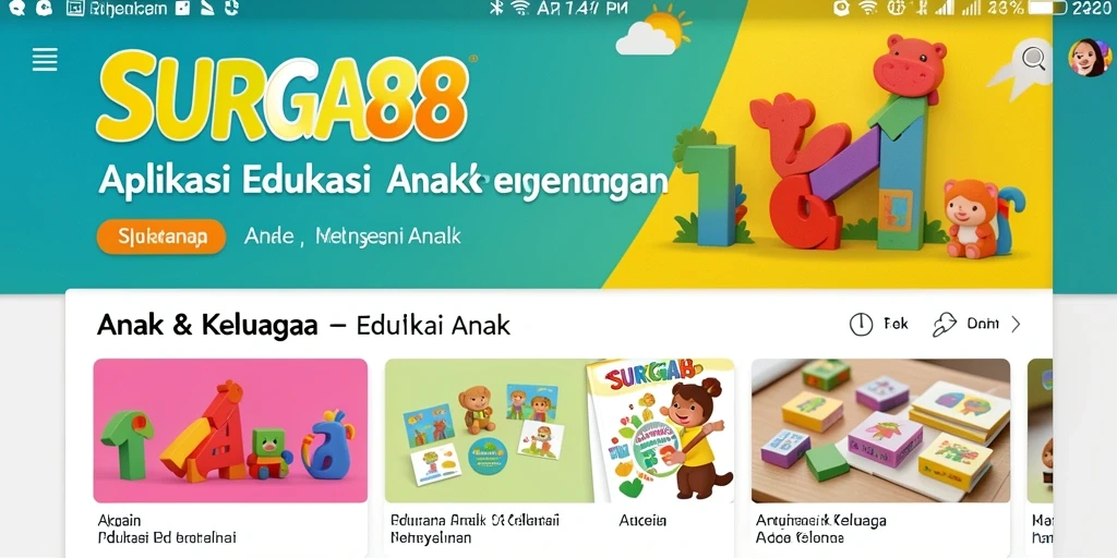 Tampilan antarmuka SURGA88 yang interaktif dan ceria